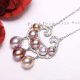 Symbol Natural Colorful Purple White Pearl & Moissanite Necklace, Silver 925 Handmade Necklace, Purple Pink Morandi Pearl, Gift Idea for Mom Etsy
