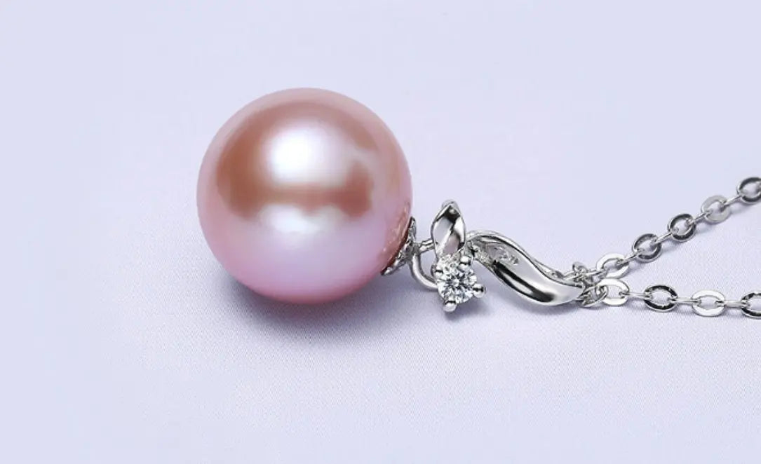 Natural Purple Pearl Moissanite Necklace - Silver 925 Etsy
