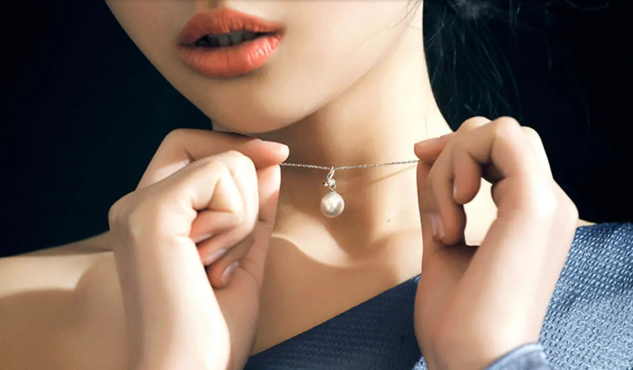Natural Purple Pearl Moissanite Necklace - Silver 925 Etsy