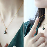 10mm Natural Tahitian Black Pearl & Akoya White Pearl Necklace, 18K Solid Yellow Gold Necklace, Hollow Out Necklace, Anniversary Gift Idea Etsy