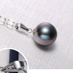 Minimalist Superior AAA+ Natural Tahitian Black Pearl Necklace, 18K White Gold Necklace, Peacock Green Pearl Necklace Etsy
