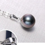 Minimalist Superior AAA+ Natural Tahitian Black Pearl Necklace, 18K White Gold Necklace, Peacock Green Pearl Necklace Etsy