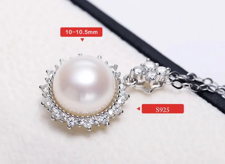 10mm Natural Purple Rose Pearl Flower Necklace - Silver 925 Etsy