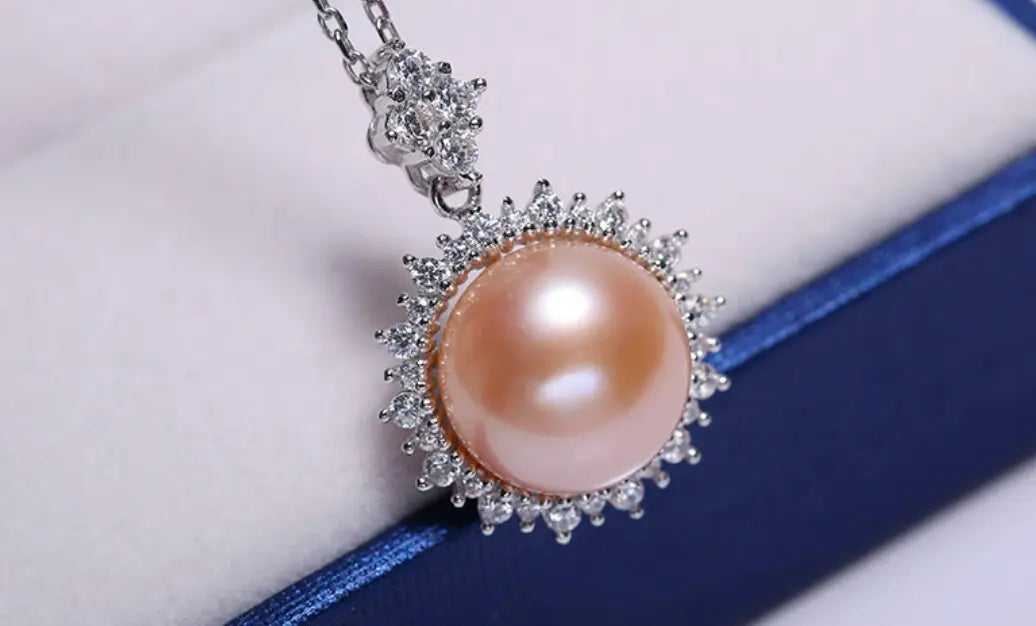 10mm Natural Purple Rose Pearl Flower Necklace - Silver 925 Etsy
