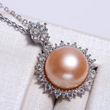 10mm Natural Purple Rose Pearl Flower Necklace - Silver 925 Etsy