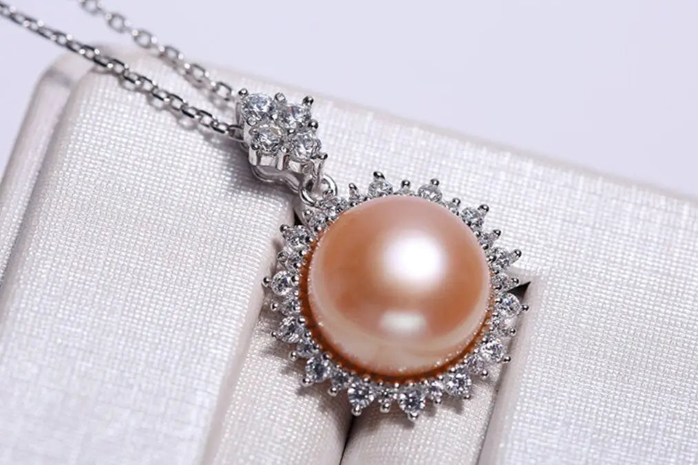 10mm Natural Purple Rose Pearl Flower Necklace - Silver 925 Etsy