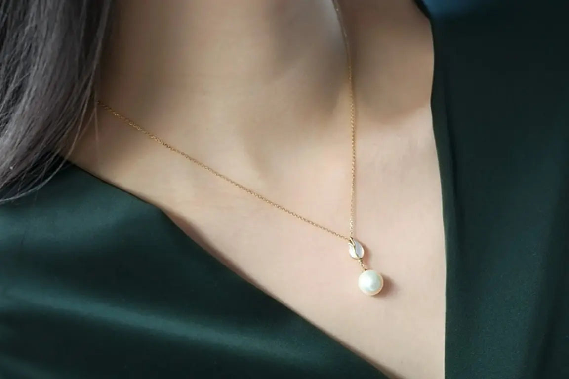 9mm Natural High Luster Pearl & Mother of Pearl Earrings, 14K Yellow Solid Gold Handmade Earrings, Anniversary Gift Idea for Her Etsy