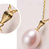 11mm Egg Shape White Pink Freshwater Pearl Necklace - 18K Yellow Gold Etsy
