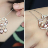Freshwater Pearl Tear Drop Moissanite Necklace - Silver 925 Etsy