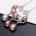 Symbol Natural Colorful Purple White Pearl & Moissanite Necklace, Silver 925 Handmade Necklace, Purple Pink Morandi Pearl, Gift Idea for Mom Etsy