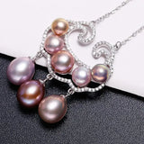 Symbol Natural Colorful Purple White Pearl & Moissanite Necklace, Silver 925 Handmade Necklace, Purple Pink Morandi Pearl, Gift Idea for Mom Etsy