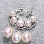 Symbol Natural Colorful Purple White Pearl & Moissanite Necklace, Silver 925 Handmade Necklace, Purple Pink Morandi Pearl, Gift Idea for Mom Etsy