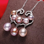 Symbol Natural Colorful Purple White Pearl & Moissanite Necklace, Silver 925 Handmade Necklace, Purple Pink Morandi Pearl, Gift Idea for Mom Etsy