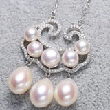 Mystery Symbol Necklace Set with Morandi Colors Pearl & Moissanite Necklace, Silver 925 Handmade Necklace, Purple Pink Morandi Pearl Etsy