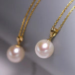 3 Colors Natural High Luster Pearl Necklace, 18K Yellow Solid Gold Handmade Necklace, Orange White Color Pearl Anniversary Gift Idea Etsy