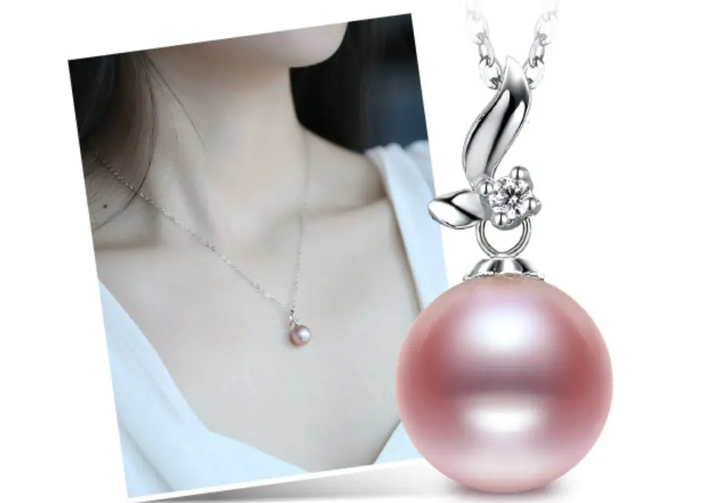 Natural Purple Pearl Moissanite Necklace - Silver 925 Etsy