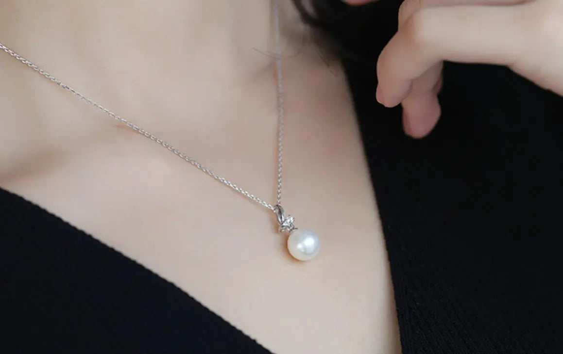 Natural Purple Pearl Moissanite Necklace - Silver 925 Etsy