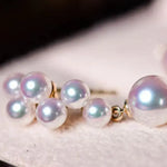 Grape Design Akoya Pearl 18K Gold Earrings Etsy
