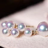 Grape Design Akoya Pearl 18K Gold Earrings Etsy