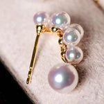 Grape Design Akoya Pearl 18K Gold Earrings Etsy