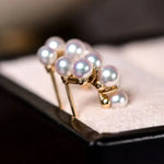 Grape Design Akoya Pearl 18K Gold Earrings Etsy