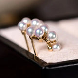Grape Design Akoya Pearl 18K Gold Earrings Etsy