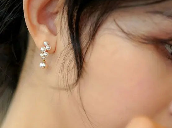 Grape Design Akoya Pearl 18K Gold Earrings Etsy