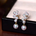 Grape Design Akoya Pearl 18K Gold Earrings Etsy