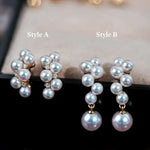 Grape Design Akoya Pearl 18K Gold Earrings Etsy