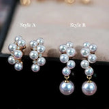 Grape Design Akoya Pearl 18K Gold Earrings Etsy
