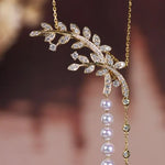 Laurel Leaf Akoya Pearl 18K Necklace Brooch, 18K Yellow Gold Etsy