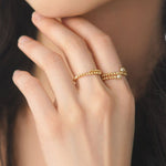 18K Laser Gold Ball Ring, 18k Yellow Gold Stacking Ring, Valentine's Day Gift Idea for Her Etsy