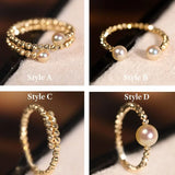 AAA+ Akoya Champagne Golden Pearl Laser 18K Gold Ball Ring, 18K Yellow Gold Pearl Ring, Valentine's Day Etsy