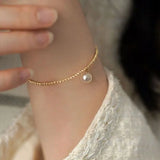 AAA+ Akoya Pearl 18K Gold Ball Stackable Bracelet Etsy