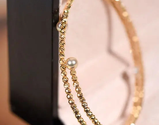 AAA+ Akoya Pearl 18K Gold Ball Stackable Bracelet Etsy