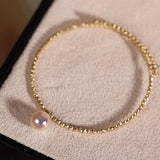 AAA+ Akoya Pearl 18K Gold Ball Stackable Bracelet Etsy