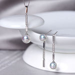 Natural Pearl Diamond 18K White Gold Tube Earrings - Valentines Day Etsy