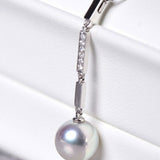 Natural Pearl Diamond 18K White Gold Tube Earrings - Valentines Day Etsy