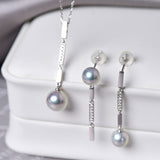 Natural Pearl Diamond 18K White Gold Tube Earrings - Valentines Day Etsy