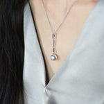Natural Pearl Diamond 18K White Gold Tube Earrings - Valentines Day Etsy