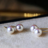 18K Gold Superior Akoya Pearl Studs Earrings Etsy