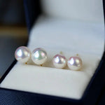 18K Gold Superior Akoya Pearl Studs Earrings Etsy