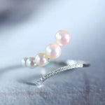 Akoya Pearl  Diamond Ring - 18K Yellow Gold White Pink Pearl Etsy