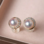 Cluster Akoya Pearl Studs 18K Earrings from Japan - 18K Gold Etsy