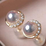 Cluster Akoya Pearl Studs 18K Earrings from Japan - 18K Gold Etsy