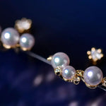 Cluster Star Akoya Pearl 18K Earrings, 18k Solid Yellow Gold Stud Earrings, Polaris Diamonds Earrings, Valentine's Day Gift Idea for GF Etsy