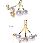 Cluster Star Akoya Pearl 18K Earrings, 18k Solid Yellow Gold Stud Earrings, Polaris Diamonds Earrings, Valentine's Day Gift Idea for GF Etsy