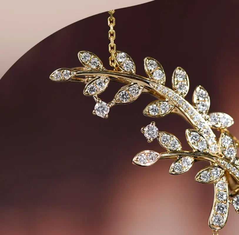 Laurel Leaf Akoya Pearl 18K Necklace Brooch, 18K Yellow Gold Etsy
