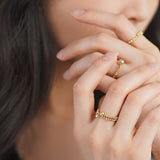 18K Laser Gold Ball Ring, 18k Yellow Gold Stacking Ring, Valentine's Day Gift Idea for Her Etsy