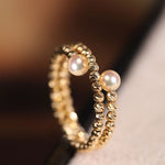 18K Laser Gold Ball Ring, 18k Yellow Gold Stacking Ring, Valentine's Day Gift Idea for Her Etsy